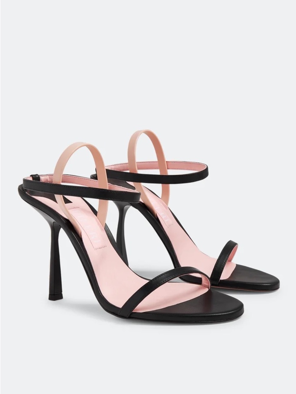 Piferi Fantasia Women's Black and Blush Strappy High Heel Sandals